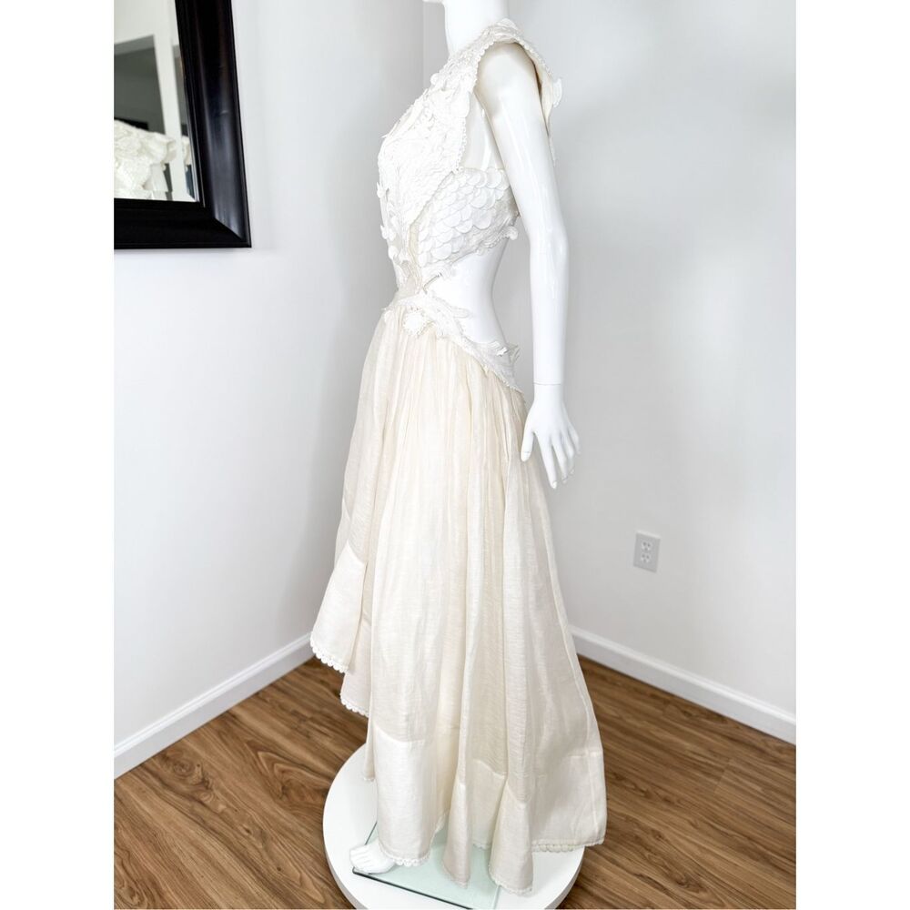 Zimmermann Tama Asymmetric Sequin-Embroidered Gown Size 3 / US 10 - Picture 12 of 15